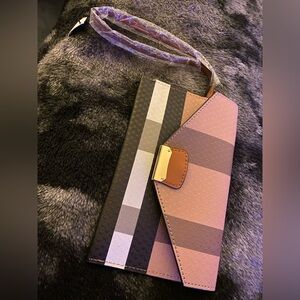 Striped Wristlet Clutch